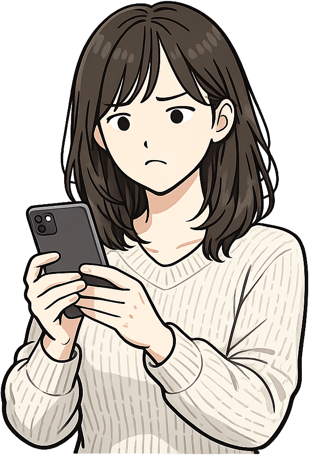 スマホを見て怪しいと感じている人