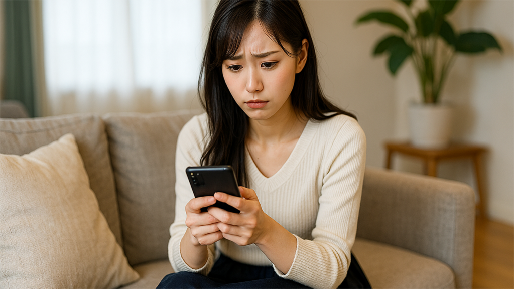 ネット占いをしている女性