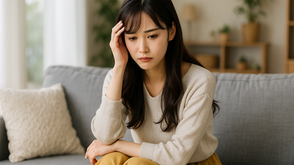 不安そうな女性