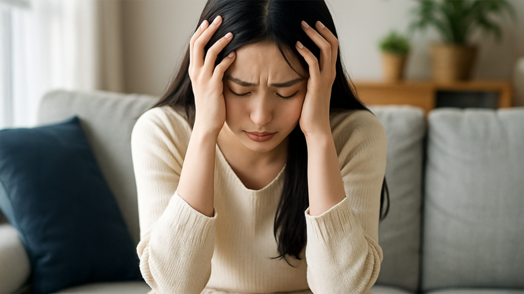 不安そうな女性