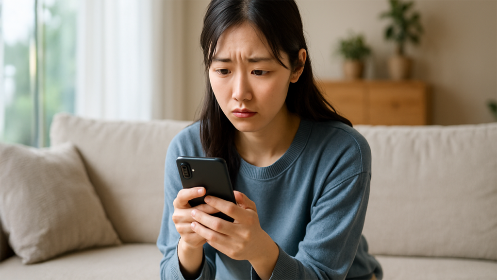 不安そうな女性