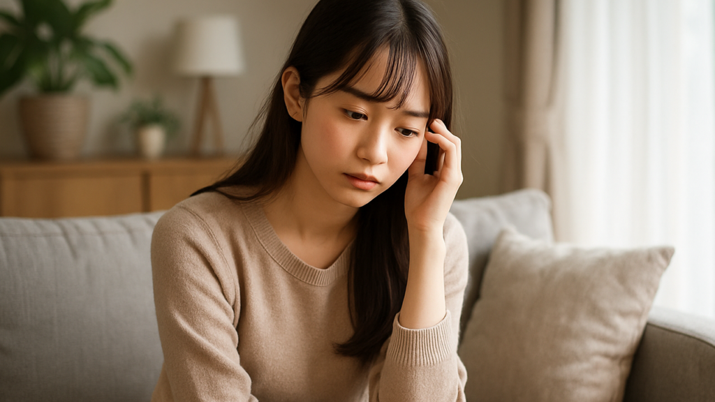 不安そうな女性