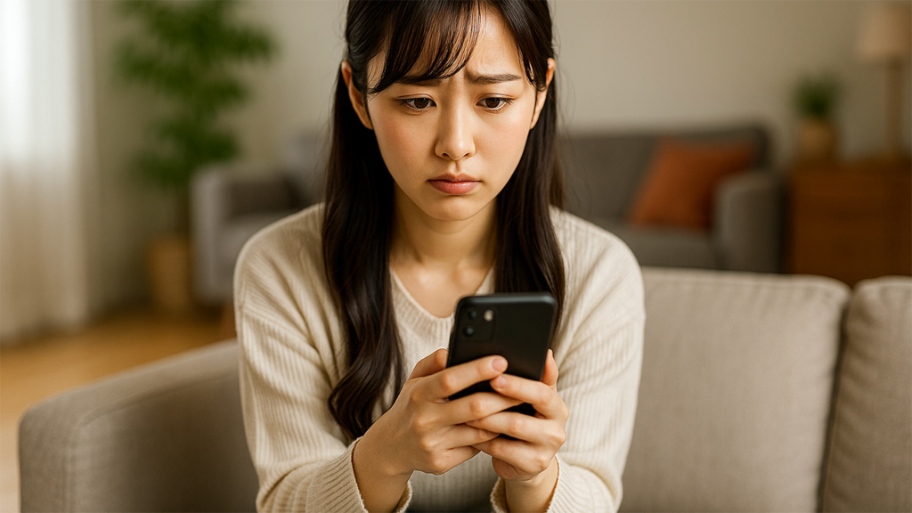 不安そうな女性