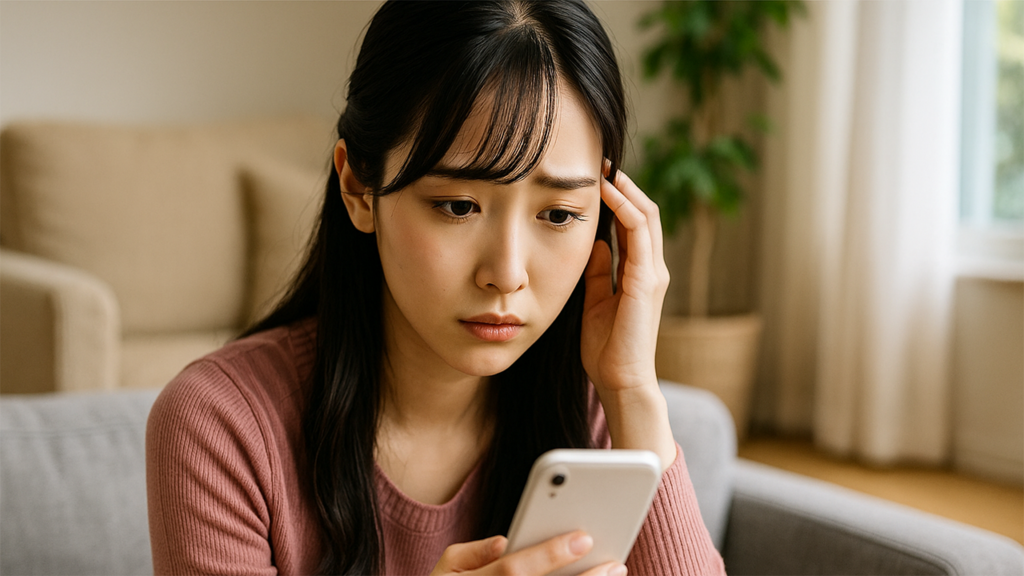 不安そうな女性