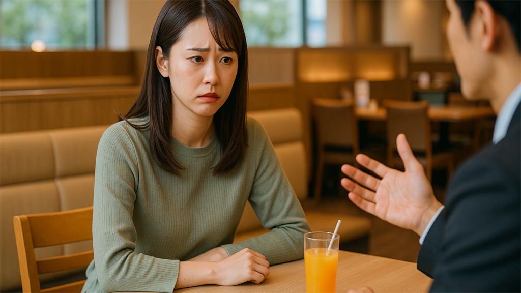 勧誘を受けている女性