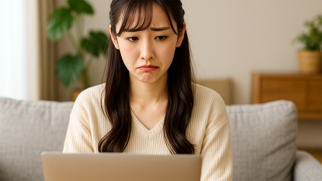 Webデザインスクールで後悔している女性